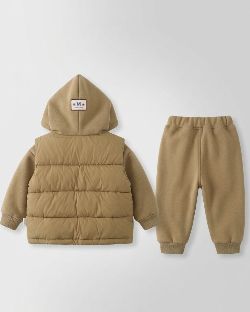 Conjunto de invierno bebé 3 piezas | ropa bebé invierno: sudadera, chaleco acolchado y pantalón con cintura elástica en España