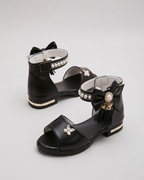 Sandalias Niña Perlas Lazo Elegante