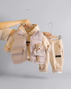 Conjunto de invierno bebé 3 piezas | ropa bebé invierno: sudadera, chaleco acolchado y pantalón con cintura elástica en España