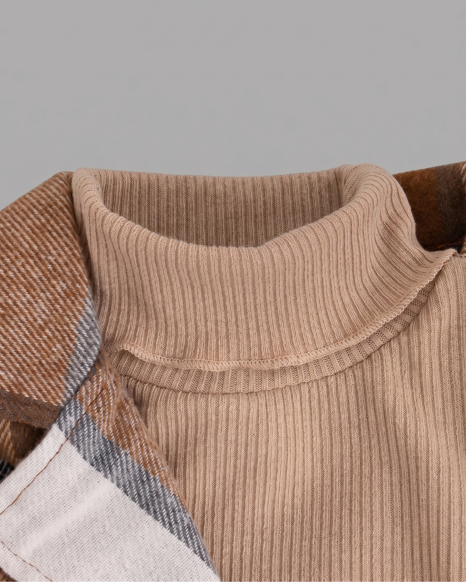 Conjunto niña invierno 2 piezas abrigo de cuadros y vestido lencero elegante en España