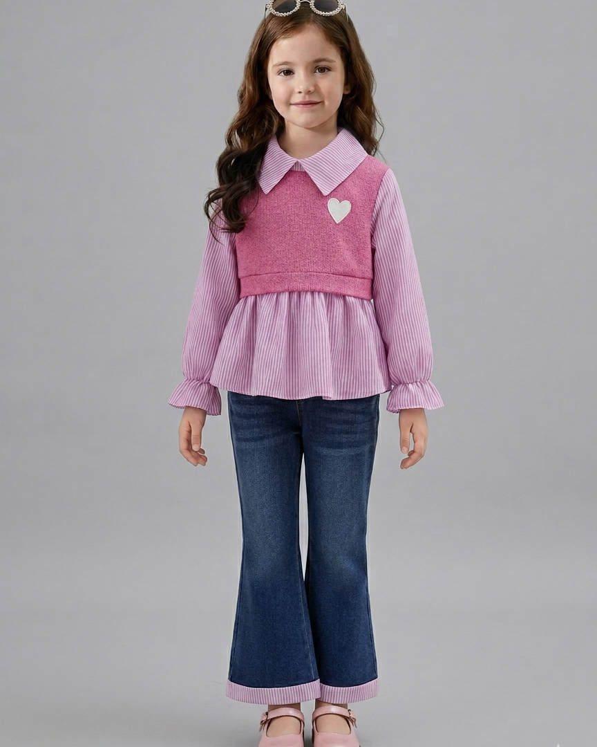 Conjunto niña elegante moderno 2 piezas ropa niña con blusa y pantalón en España