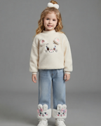 Conjunto Niña Invierno 2 Piezas Suéter Peluche y Vaquero