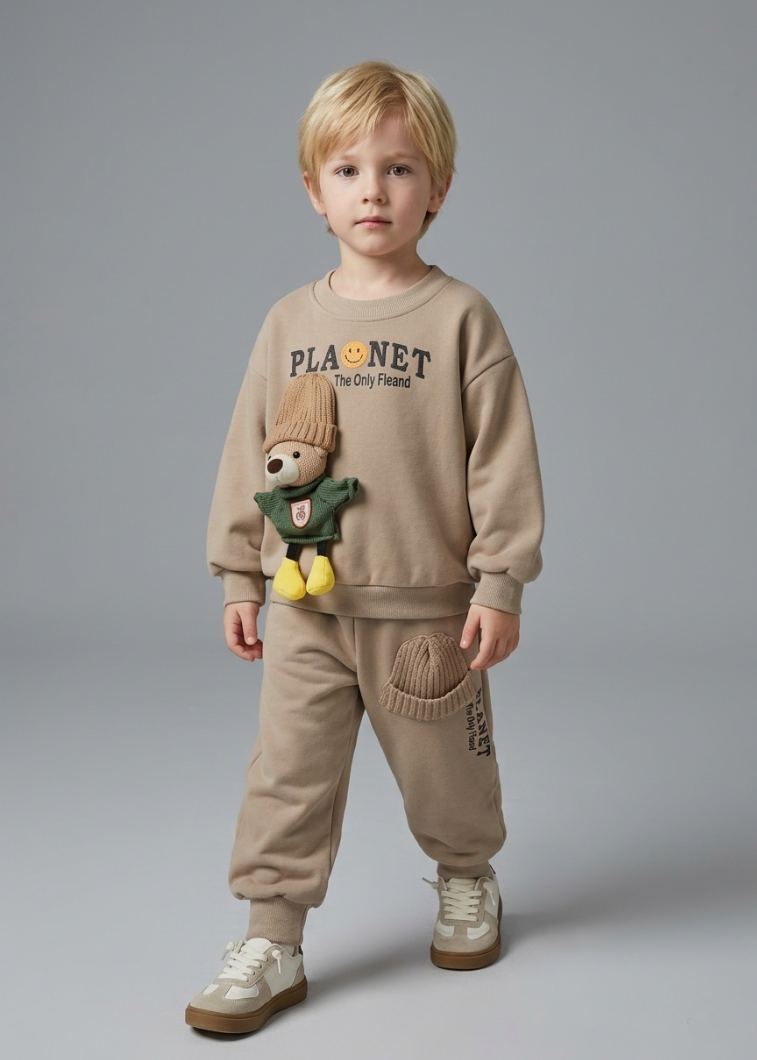 Conjunto Niño Invierno 2 Piezas, Sudadera y Pantalón Cálidos