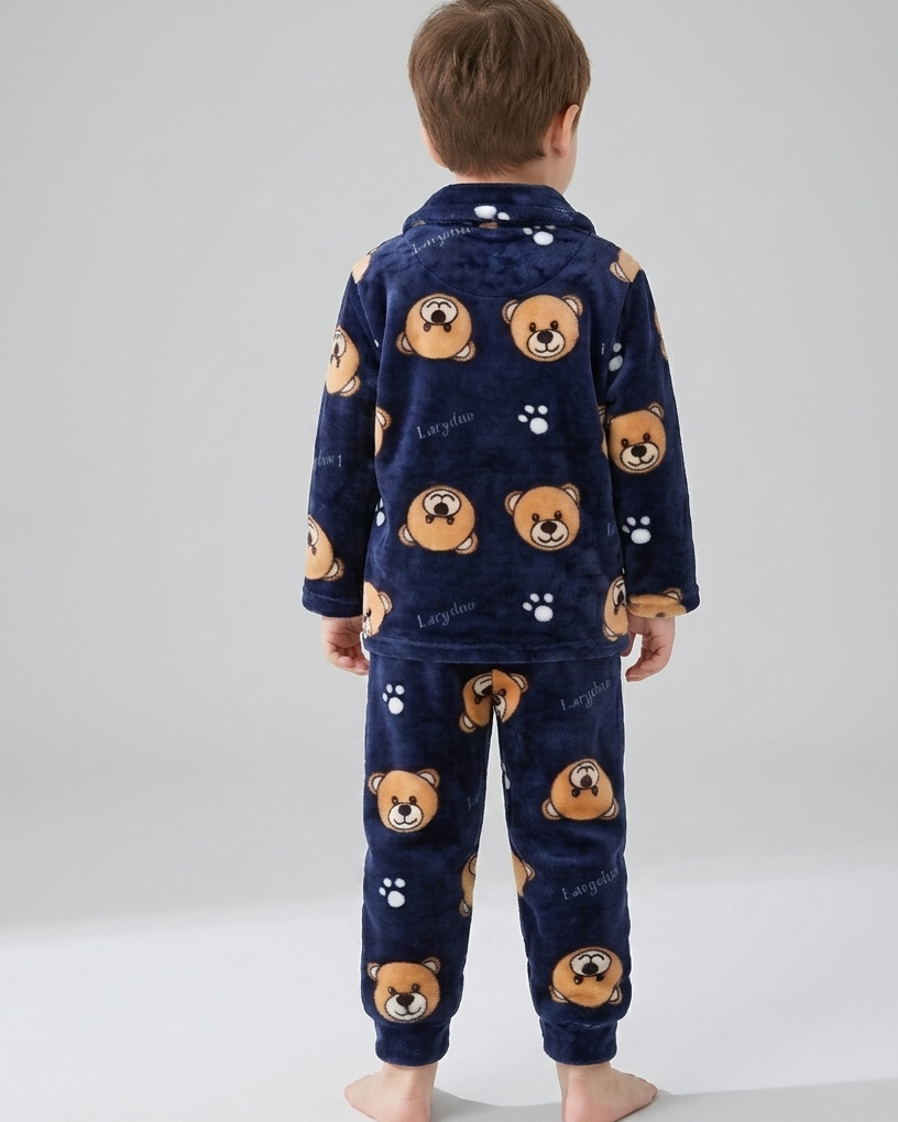 Pijamas de invierno para niños 2 piezas de felpa cálida conjunto pijama infantil invierno en España