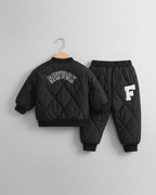 Conjunto bebé niño invierno acolchado de algodón 2 piezas con letra F (chaqueta y pantalón) en España