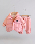 Conjunto Niña Rosa Acolchado 3 Piezas Invierno