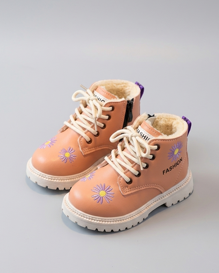 Bota de invierno con diseño moderno y atractivo bordado floral en España