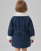 Abrigo vaquero niña forrado con pelo cálido para invierno | chaqueta denim infantil en España