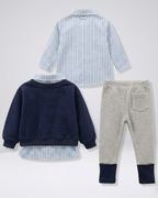 Conjunto niña 3 piezas ropa infantil: suéter bordado, camiseta a rayas  en España