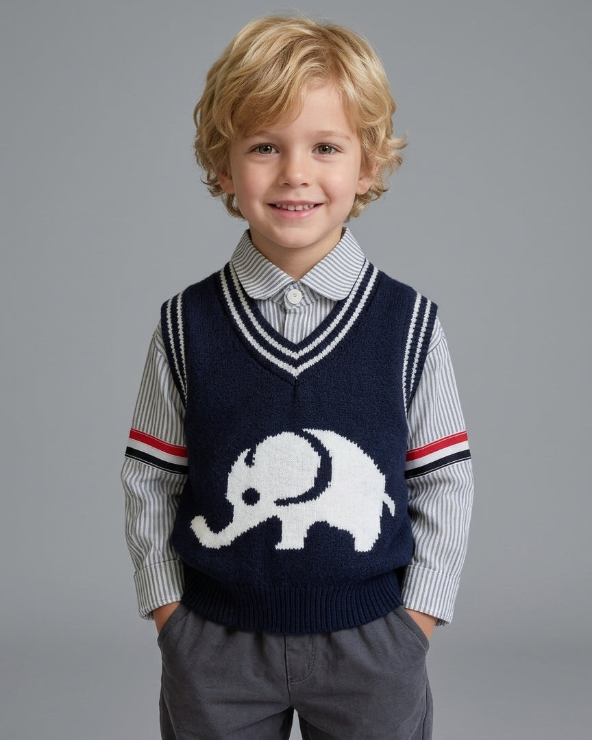 Conjunto niño elegante 3 piezas con chaleco y pantalón elefante en España