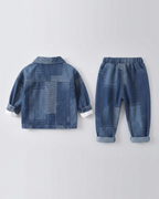 Conjunto vaquero bebé y niño de 3 piezas: chaqueta, camiseta y pantalón  ropa infantil , Ideal para primavera y para clima otoñal ,perfecto para los niños en España