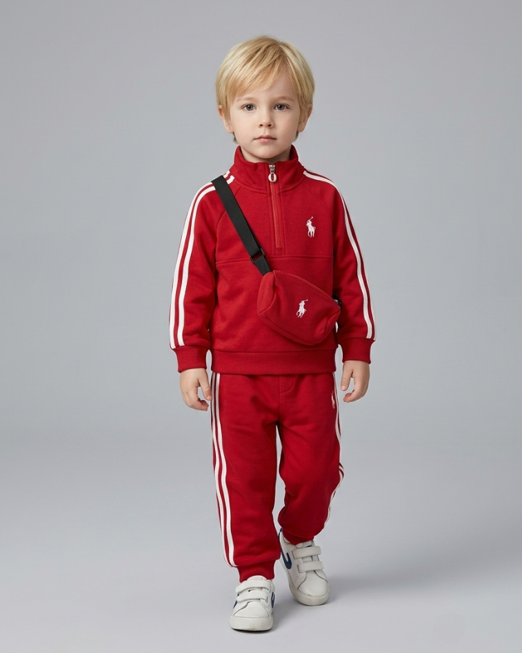 Conjunto deportivo niño con sudadera, pantalón y mochila pequeña en España