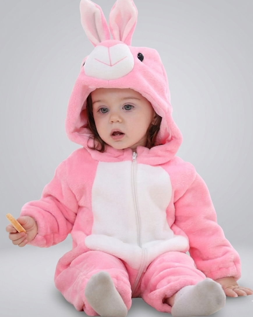 Mono de invierno bebé niño con capucha de animal – pijama infantil de felpa suave en España