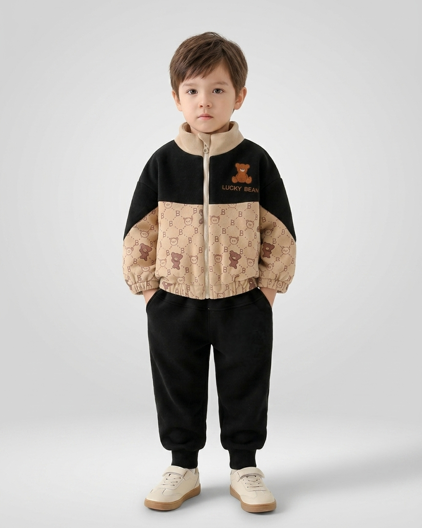 Conjunto de invierno niño 2 piezas chaqueta con cremallera y pantalón deportivo Lucky Bear en España