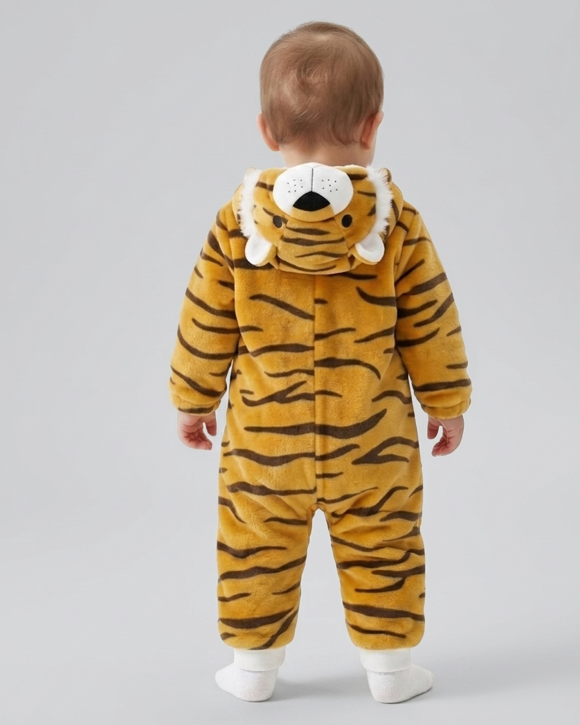 Mono de invierno bebé niño con capucha de animal – pijama infantil de felpa suave en España