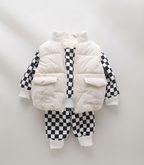 Conjunto Bebé Niño Invierno 3 Piezas  Chaqueta Acolchada, Suéter y Pantalón
