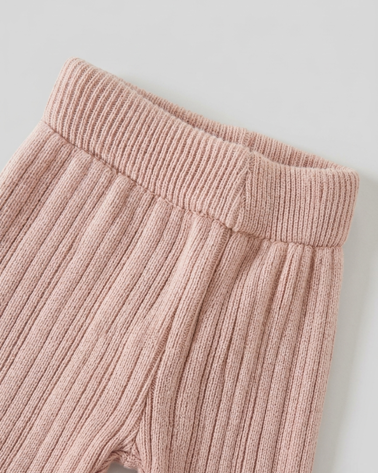 Conjunto niña invierno 2 piezas ropa niña: blusa tejida con flores y pantalón tejido acanalado en España