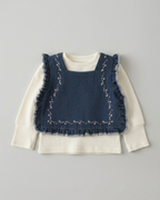Conjunto niña 3 piezas ropa niña: blusa, chaleco vaquero de mezclilla y pantalón cómodo,Ideal para clima otoñal  en España