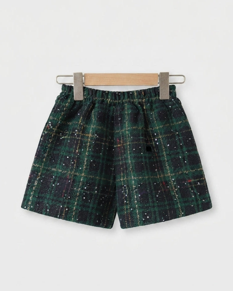 Conjunto Elegante de Tweed Verde para Niñas