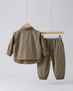 Conjunto bebé 3 piezas algodón con chaleco y osito desmontable, Ideal para primavera en España