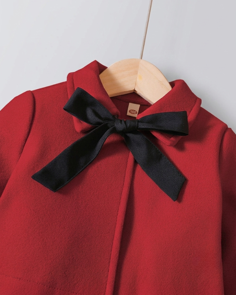 Conjunto niña 3 piezas ropa niña elegante vestido chaqueta y gorro rojo burdeos,Ideal para primavera  en España