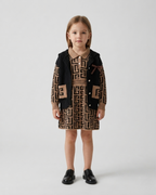 Conjunto niña 2 piezas elegante con vestido y chaleco de cuello clásico ,destacada para looks elegantes y sencillos en España