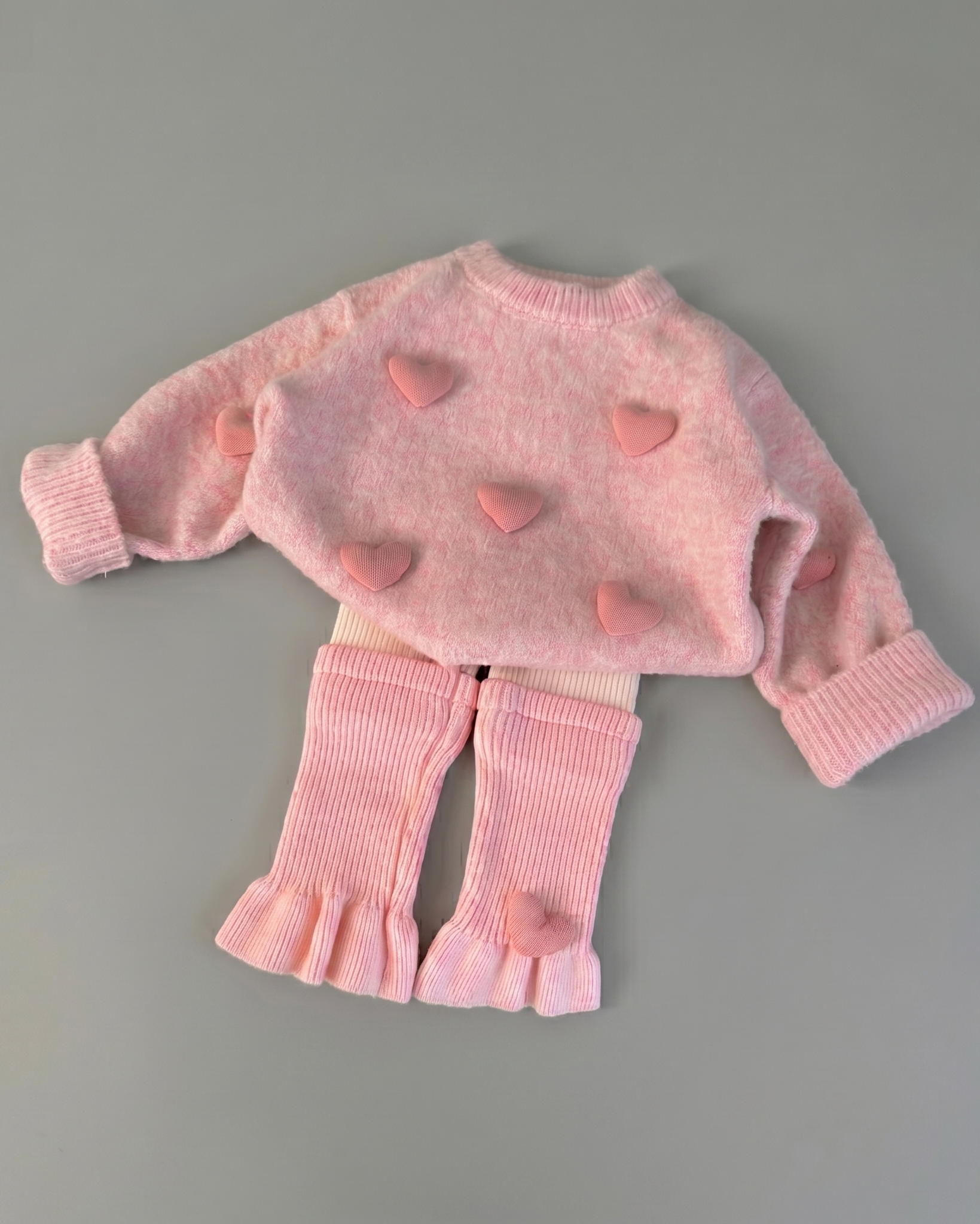 Conjunto niña invierno punto 2 piezas suéter y pantalón con volantes en España