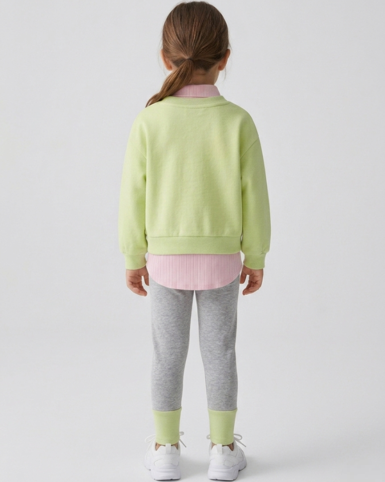 Conjunto niña 3 piezas sudadera y camiseta interior flores 3D ropa infantil,destacada para looks elegantes y sencillos en España