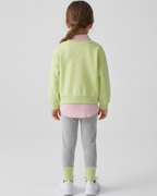Conjunto niña 3 piezas sudadera y camiseta interior flores 3D ropa infantil,destacada para looks elegantes y sencillos en España