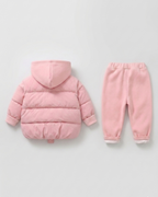 Conjunto niña invierno 2 piezas chaqueta acolchada y pantalón de algodón rosa en España