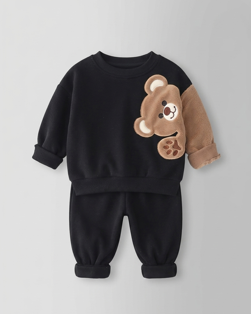 Conjunto bebé invierno terciopelo 2 piezas (chaqueta y pantalón oso 3D) Ideal para primavera en España
