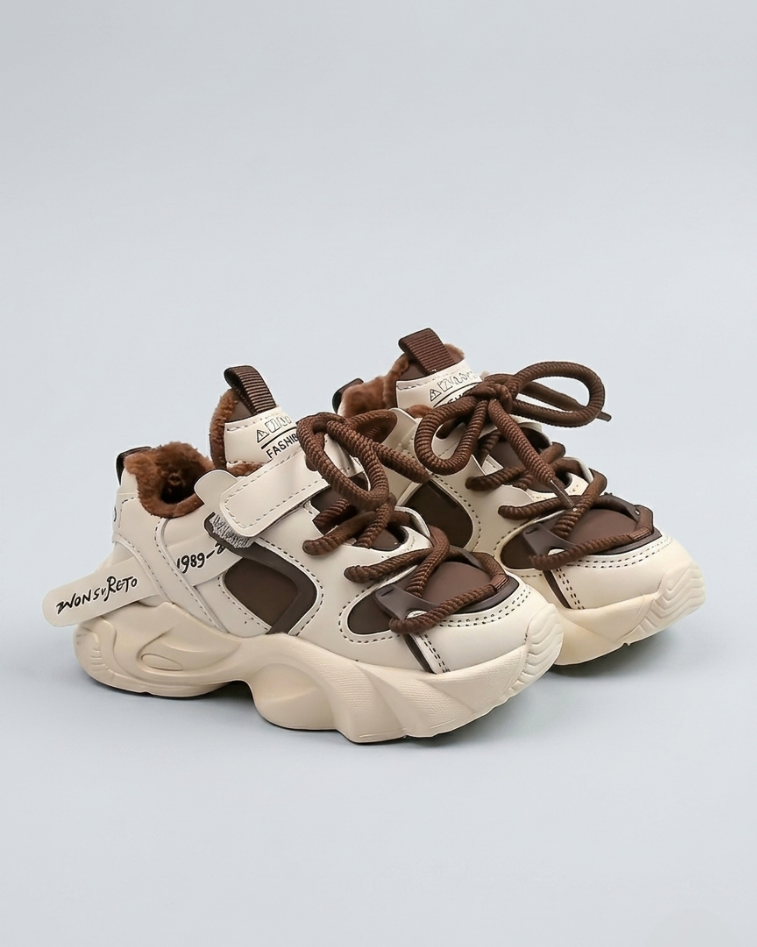 Zapatillas deportivas para niños con suela gruesa y forro de peluche para invierno en España