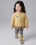 Conjunto Niña Invierno 2 Piezas Cárdigan Punto y Falda Estampada