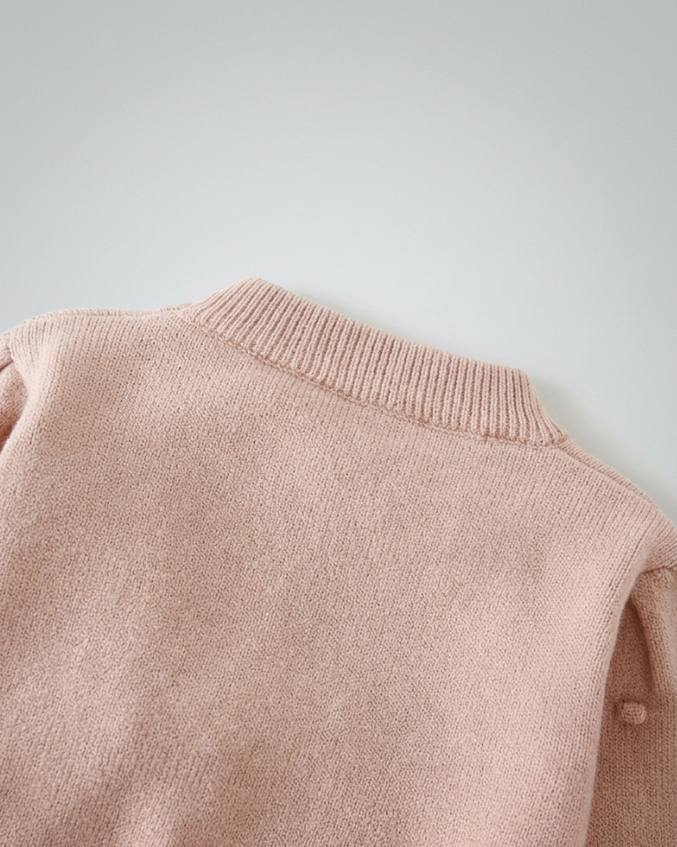 Conjunto niña invierno 2 piezas ropa niña: blusa tejida con flores y pantalón tejido acanalado en España