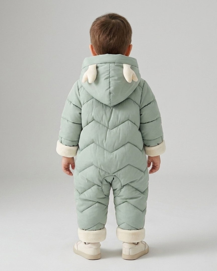 Mono bebé invierno con capucha con cuernos de ciervo y bolsillos, ropa bebé invierno cálida y cómoda en España