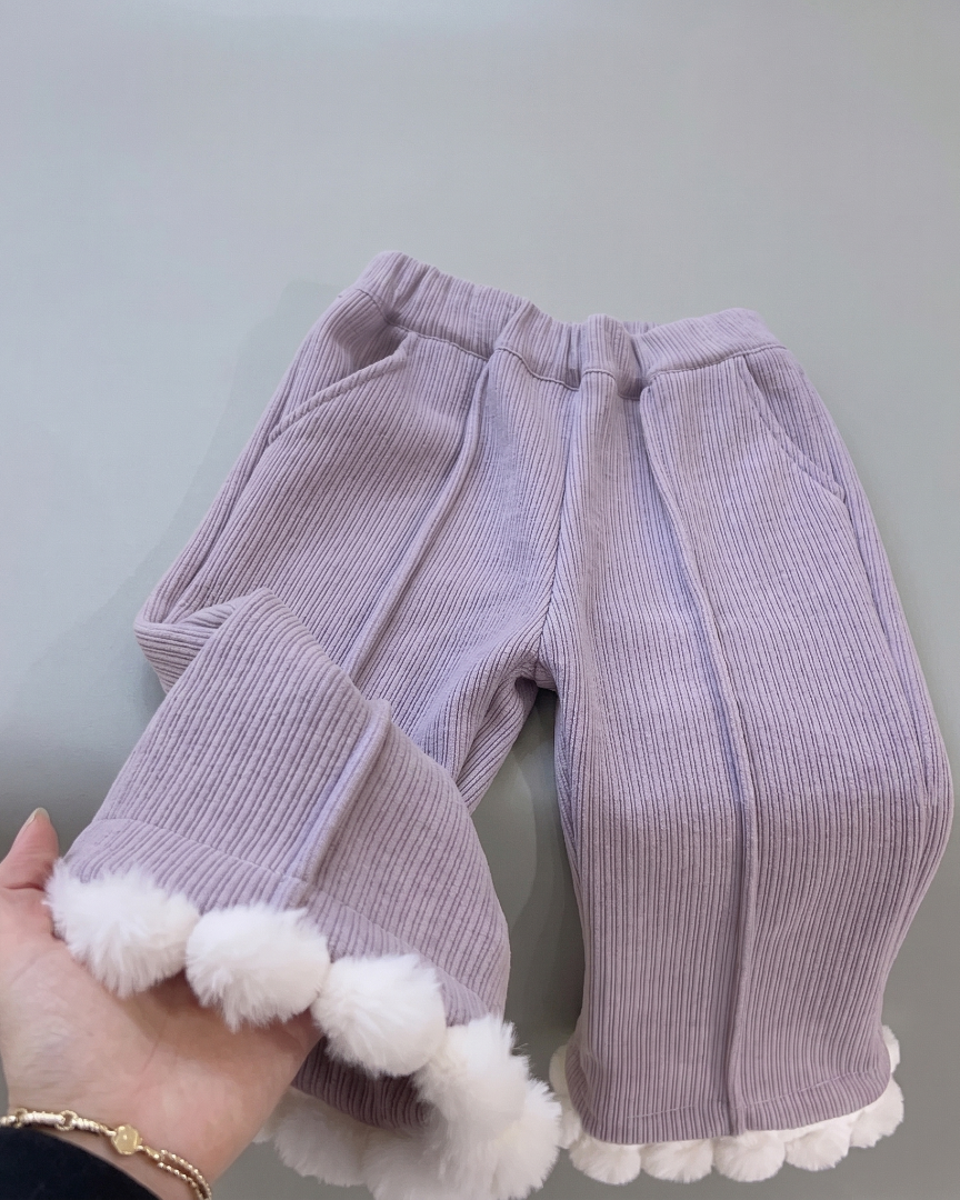 Conjunto niña invierno 2 piezas con bordado de corazón y tejido cálido,Ideal para clima otoñal en España