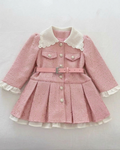 Vestido Niña Elegante Invierno Cinturón Cuello