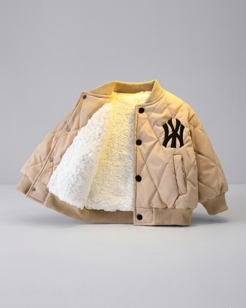 Chaqueta de invierno acolchada para niños y niñas con forro cálido y cremallera en España