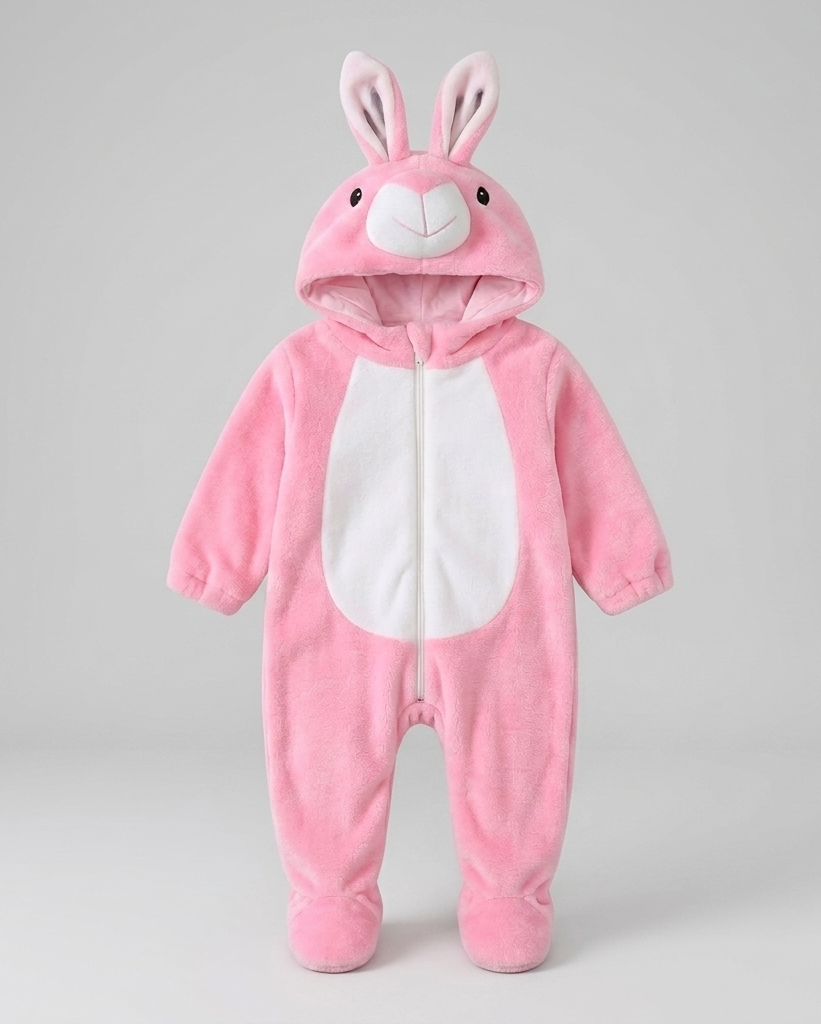 Mono de invierno bebé niño con capucha de animal – pijama infantil de felpa suave en España