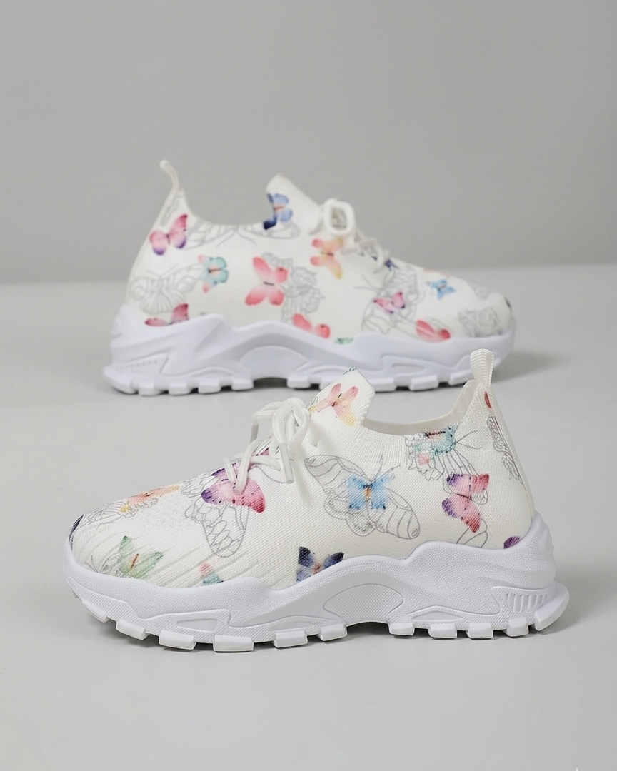 Zapatillas deportivas para niñas con estampado de mariposas, ideales para el verano en España