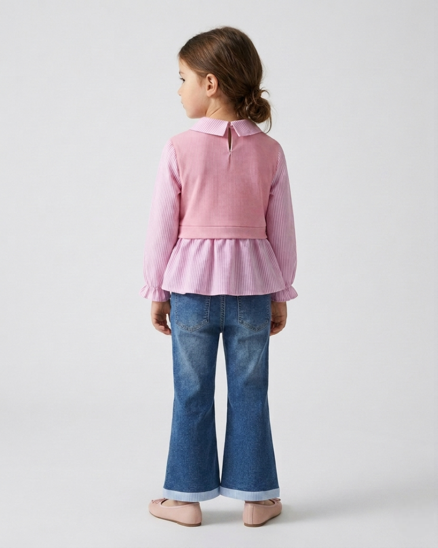 Conjunto niña elegante moderno 2 piezas ropa niña con blusa y pantalón en España