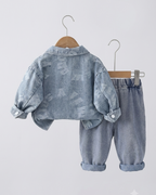 Conjunto vaquero 3 piezas chaqueta denim, camiseta y pantalón