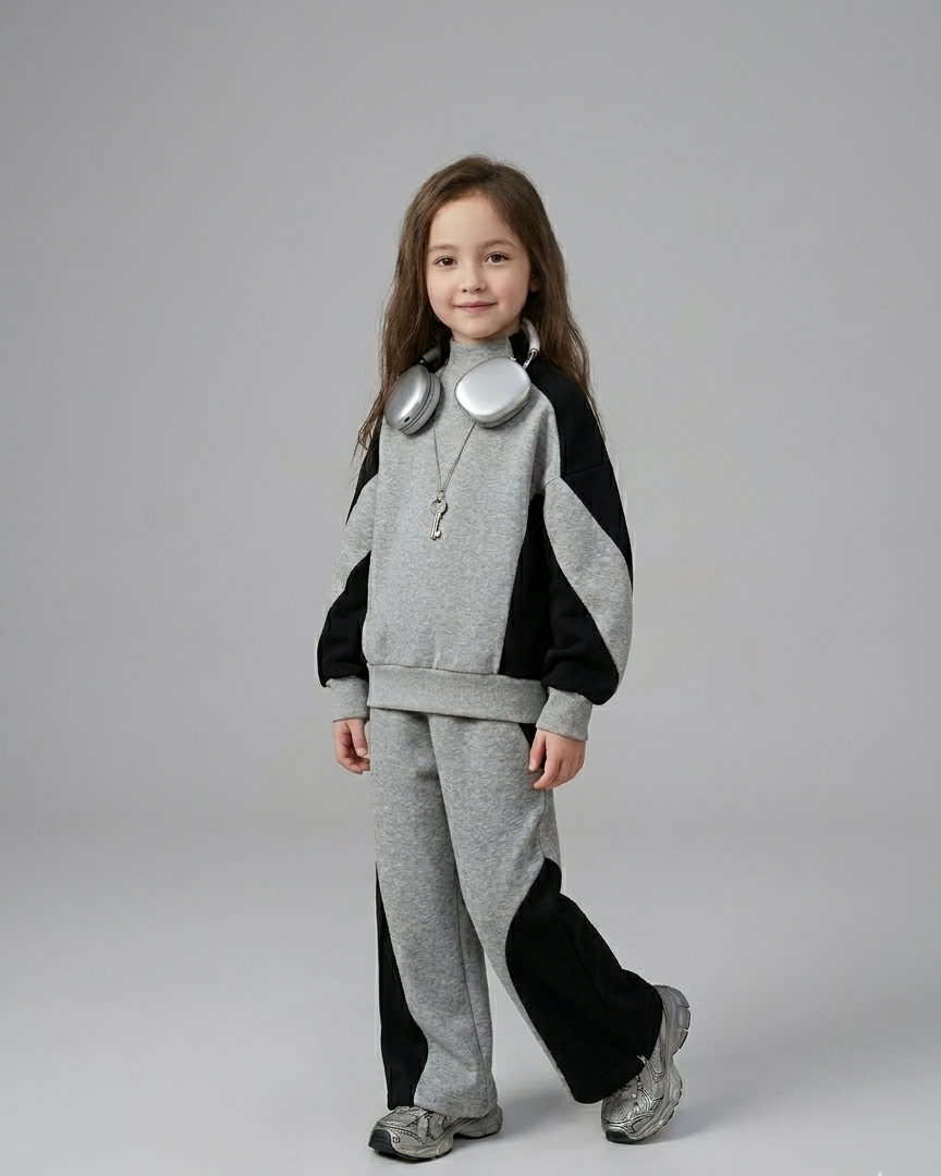 Conjunto niña deportivo 2 piezas: sudadera y pantalón estilo urbano streetwear | ropa niño cómoda en España