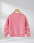 Jersey de Punto para Niña con Elegantes Volantes