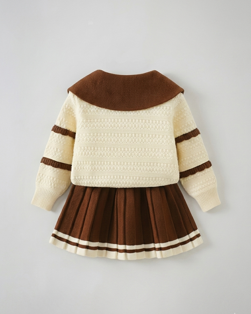 Vestido niña invierno elegante falda plisada manga larga ropa infantil,destacada para looks elegantes y sencillos en España