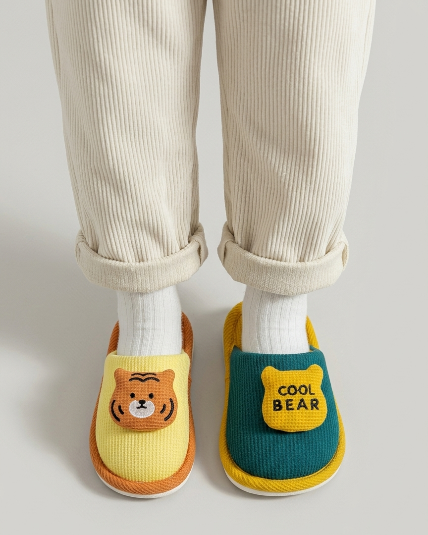 Pantuflas de algodón suave con forro cálido y diseño de dibujos animados en España