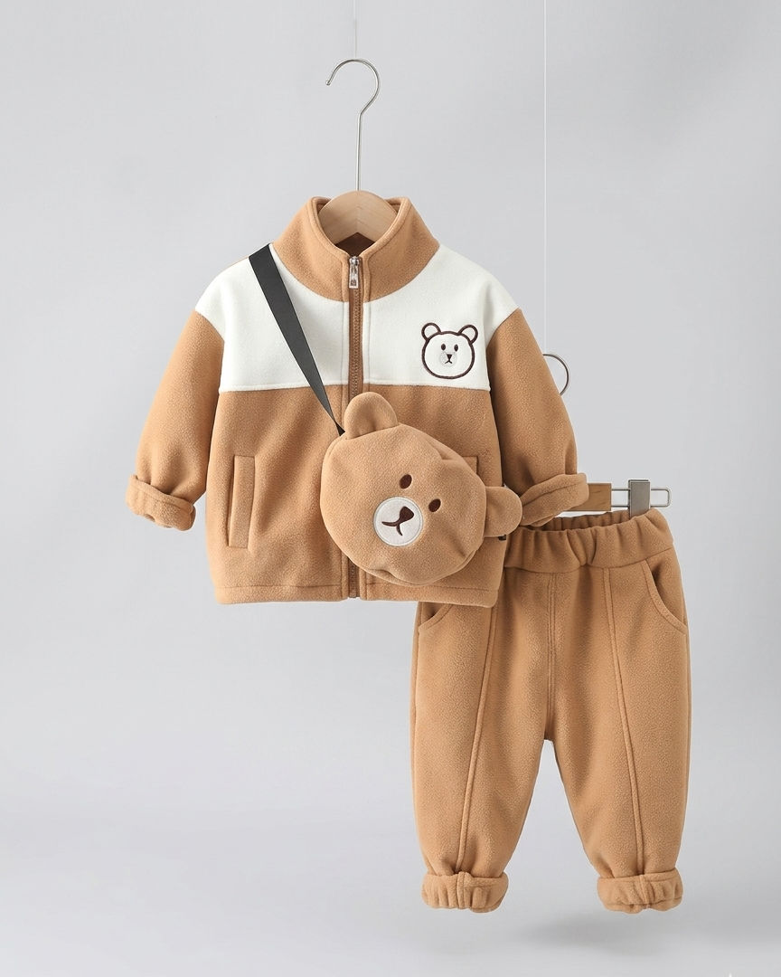 Conjunto ropa bebé invierno 2 piezas: chaqueta y pantalón con bolso pequeño tipo peluche  conjunto niño invierno en España