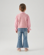 Conjunto niña 3 piezas ropa infantil blusa con volantes chaleco lana y pantalón vaquero en España