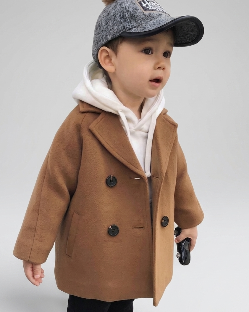 Abrigo de invierno infantil clásico elegante para niño y niña outfit niño niña 