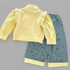 Conjunto niña elegante 3 piezas detalle tela